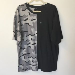 NWT PacSun Camo and Gray Colorblock Tee - L